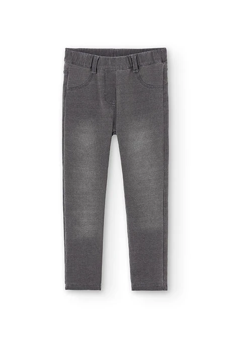 Fleece denim trousers for girl -BCI