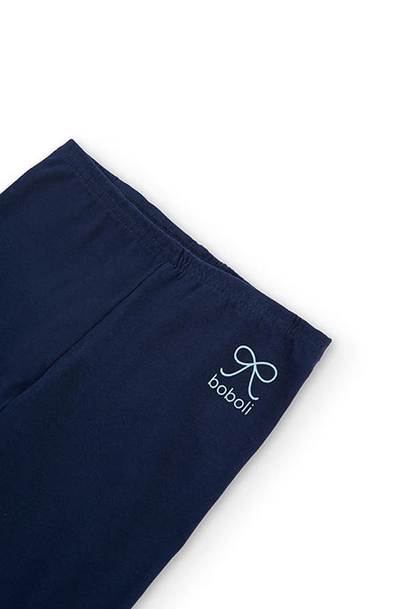 Leggings em malha elástica azul-marinho