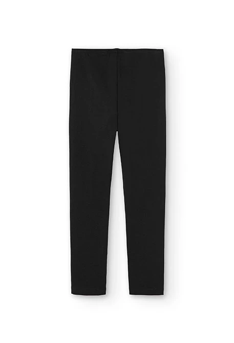 Leggings punto elástico de niña color negro
