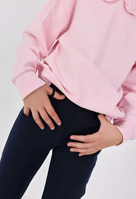 Pantalón felpa elástica de niña