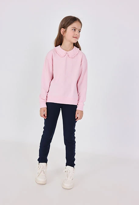 Pantalón felpa elástica de niña