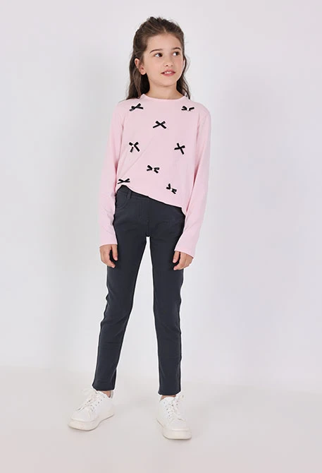 Pantalón felpa elástica de niña