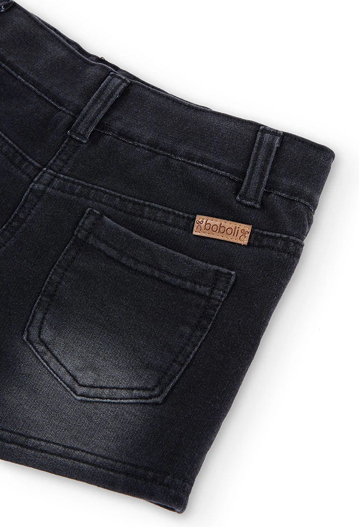Short felpa denim negro
