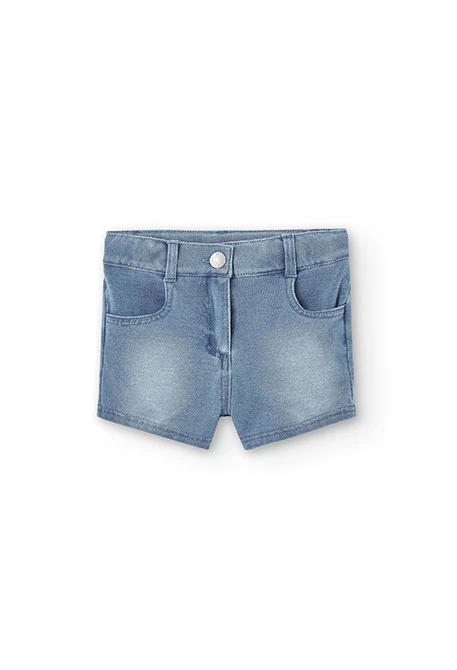 Fleece denim shorts for girl