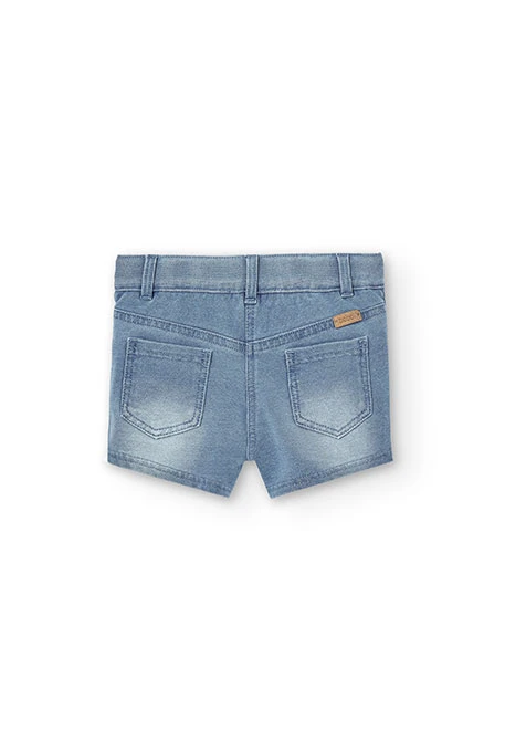 Fleece denim shorts for girl