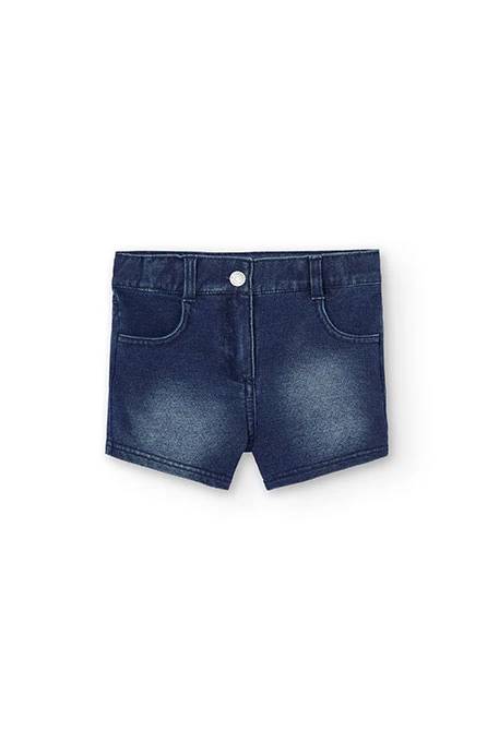 Fleece denim shorts for girl