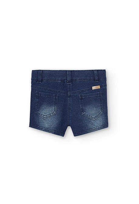 Fleece denim shorts for girl