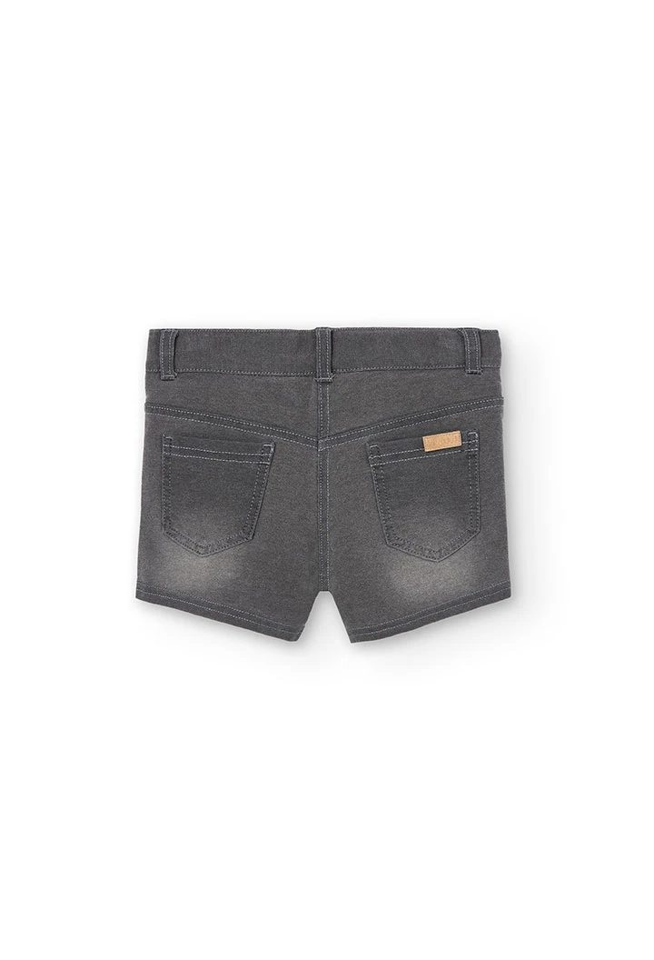 Short denim color gris