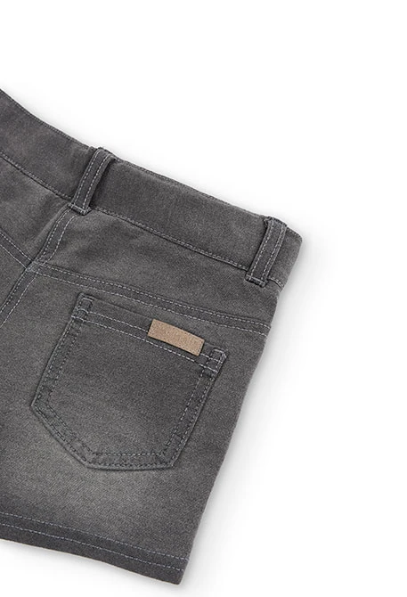 Short felpa denim de niña gris