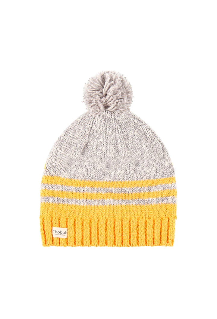 Bonnet tricoté à rayures pour fille