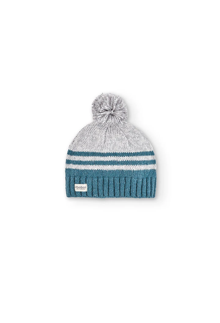 Bonnet tricoté à rayures pour fille