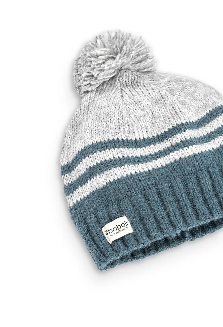 Bonnet tricoté à rayures pour fille