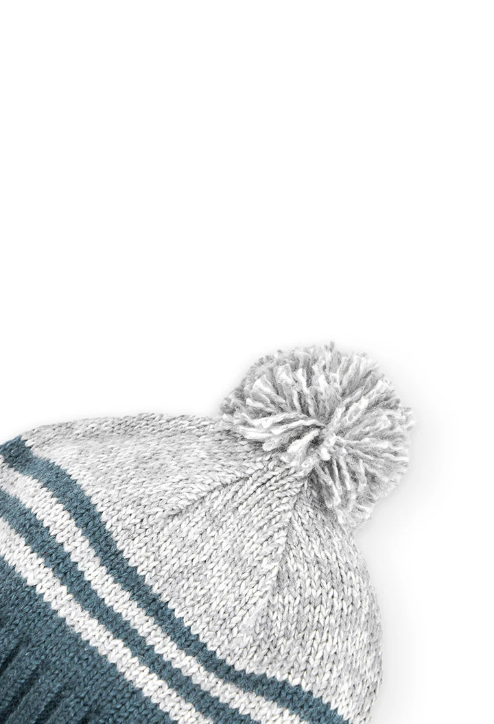 Bonnet tricoté à rayures pour fille