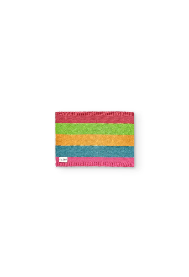 Cache-cou tricot à rayures pour fille