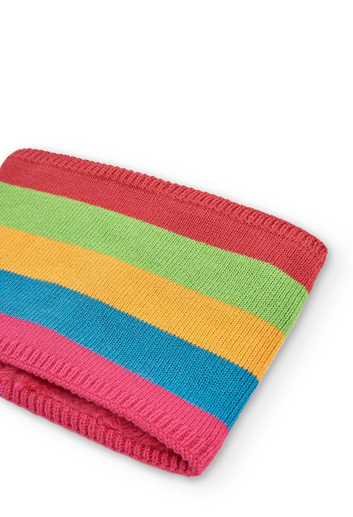 Cache-cou tricot à rayures pour fille