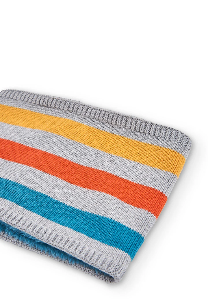 Cache-cou tricot à rayures pour fille