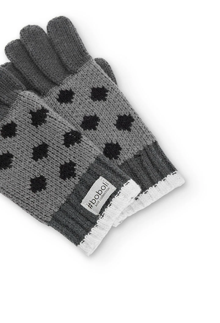 Gants a pois pour fille