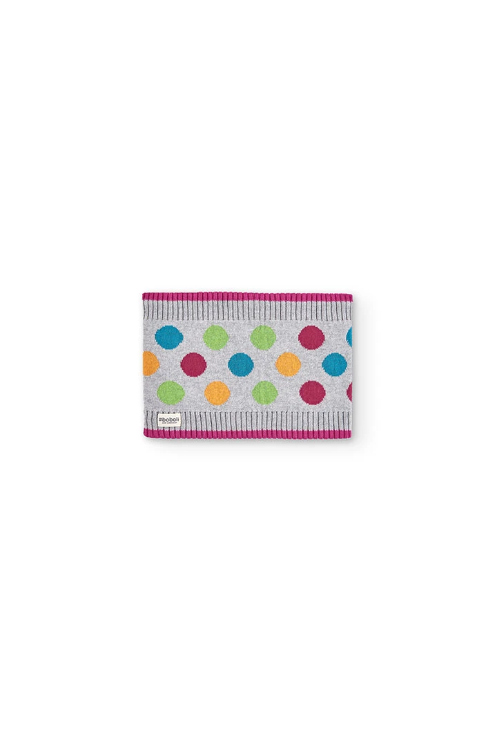 Cache-cou tricot a pois pour fille