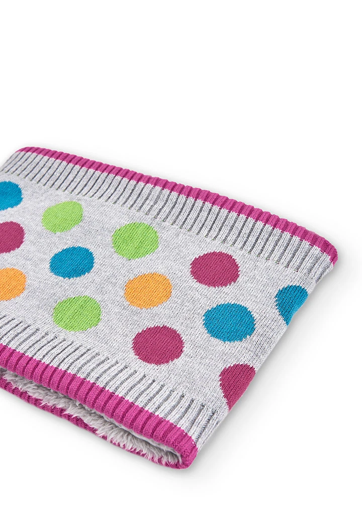 Cache-cou tricot a pois pour fille