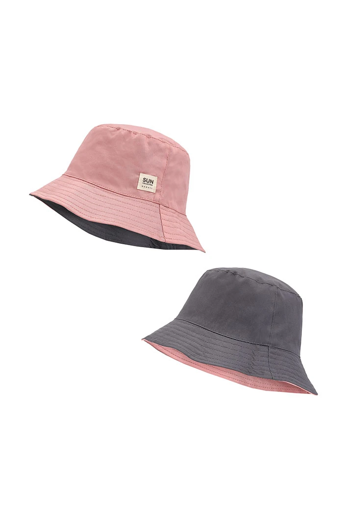 Bonnet en toile epaisse "safari" unisex reversible