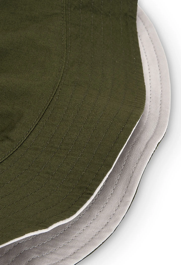 Bonnet en toile epaisse "safari" unisex reversible