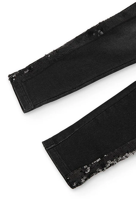 Calças denim elástico para menina