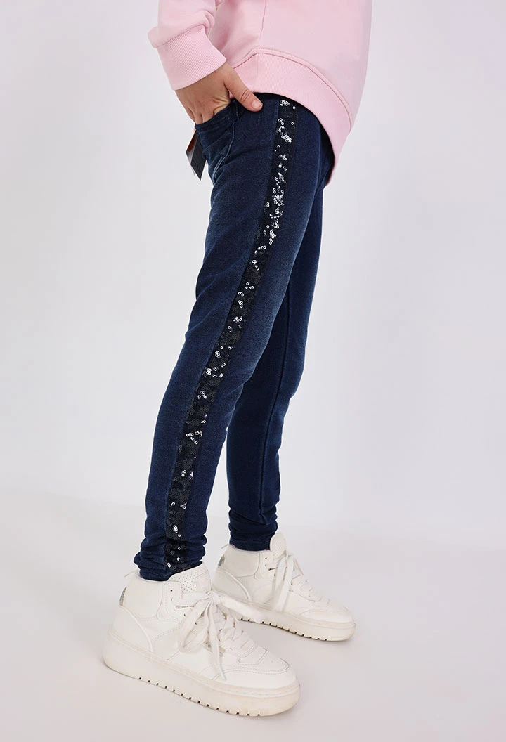 Hose denim gestrickt elastisch für mädchen