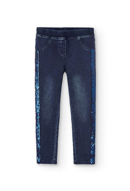 Denim trousers knit for girl -BCI