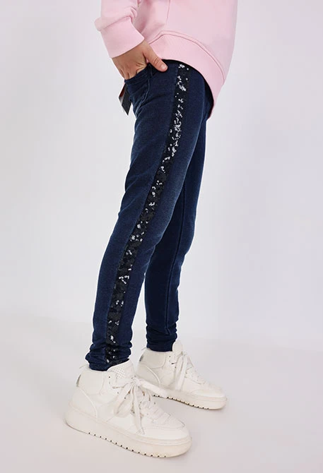 Pantalón denim punto elástico de niña