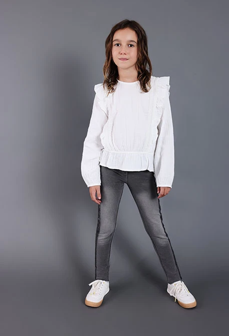 Denim trousers knit for girl -BCI