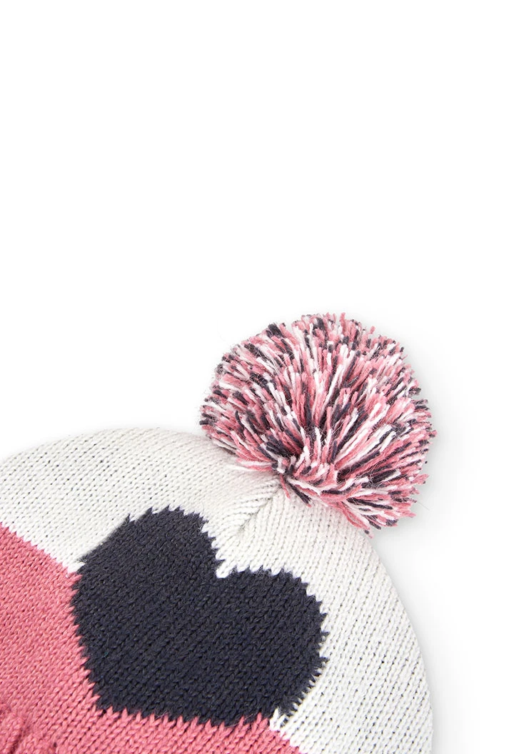 Bonnet tricoté "coeur" pour fille