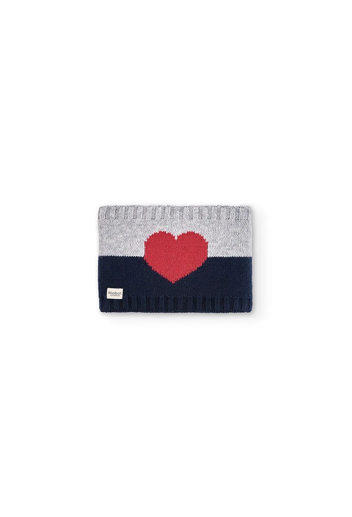 Cache-cou tricot "coeur" pour fille