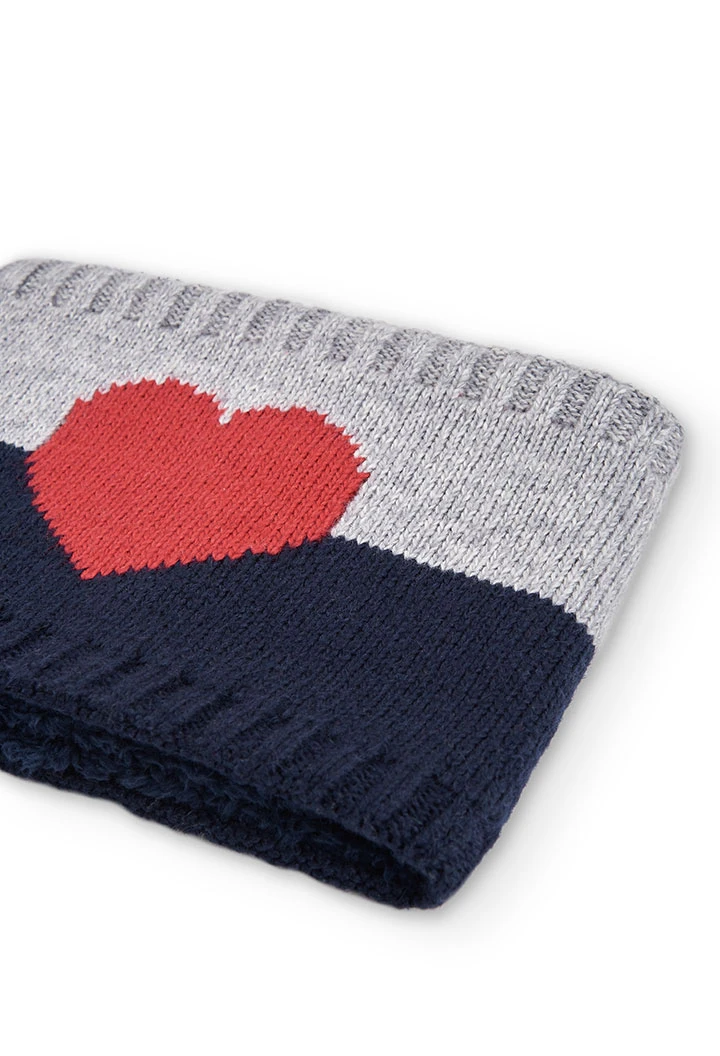 Cache-cou tricot "coeur" pour fille