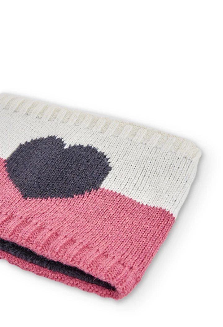 Cache-cou tricot "coeur" pour fille