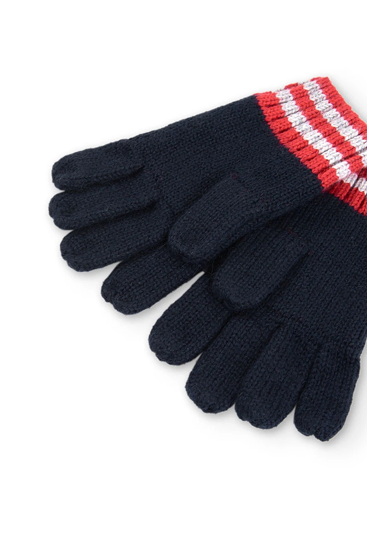 Knitwear gloves "heart" for girl