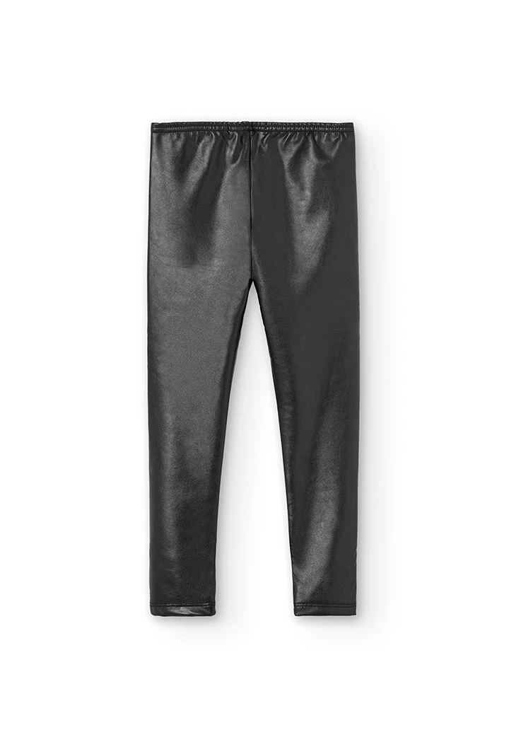 Black faux leather leggings