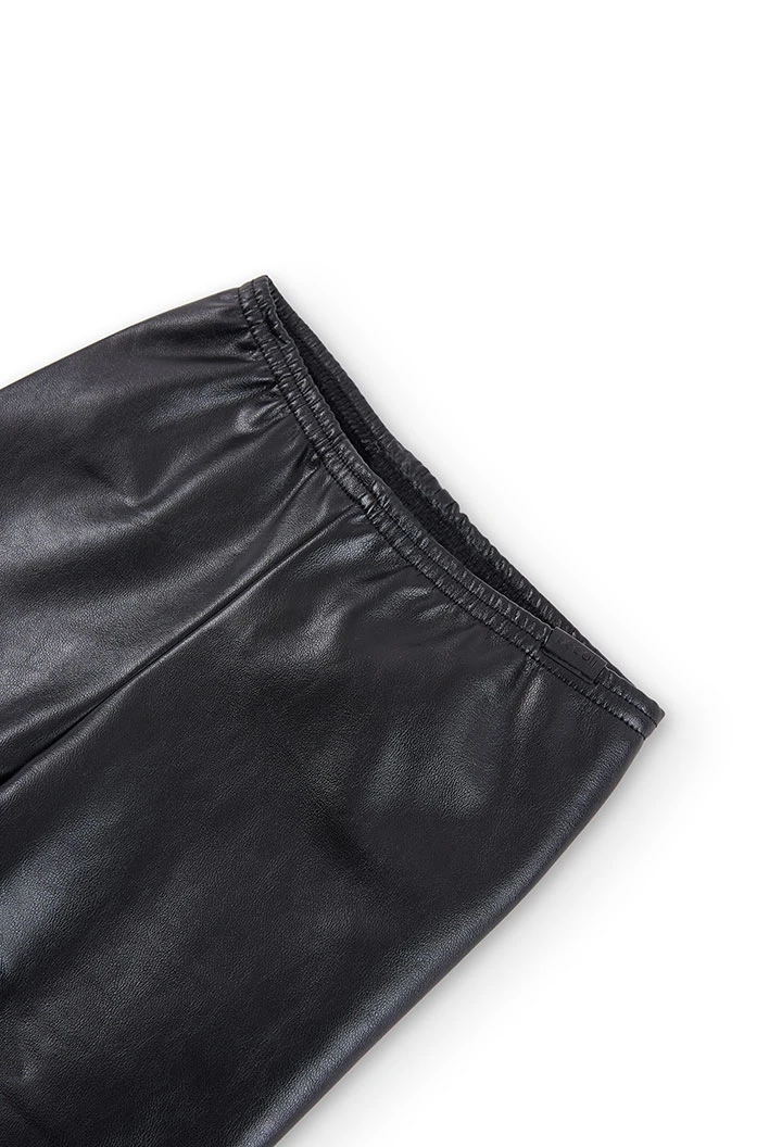 Leggings em pele sintética preta