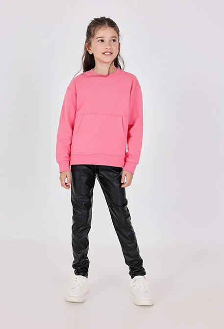 Leggings in ecopelle nero