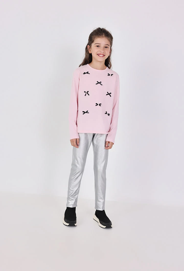Leggings cuir synthétique élastique pour fille