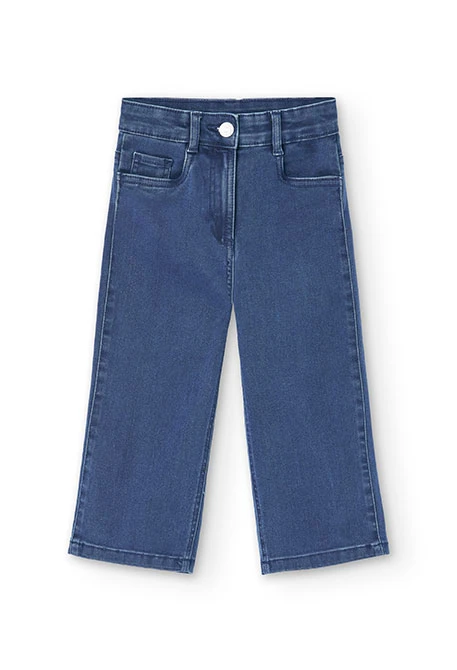 Jeans a zampa da bambina in colore blu