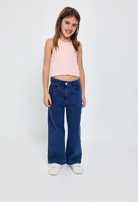 Pantaló denim elàstic de nena