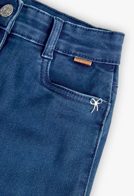 Blau-schwarze ausgestellte Jeans für Mädchen