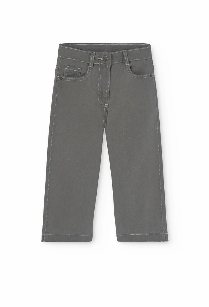 Pantalon en denim stretch gris pour fille