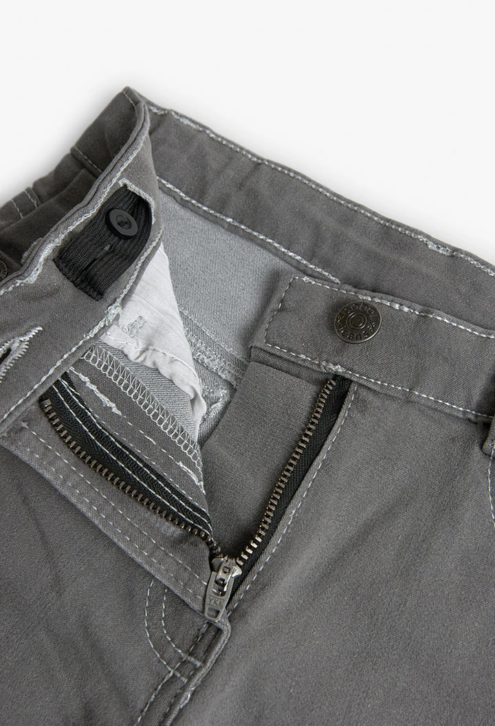 Pantalon en denim stretch gris pour fille