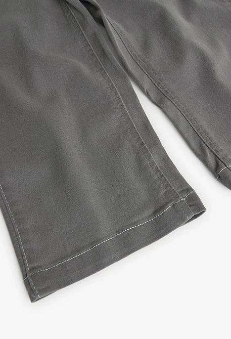 Girls' grey stretch denim trousers