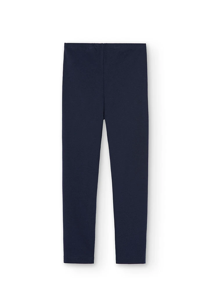 Navy blue elastic knit leggings