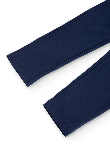 Leggings de malha elástica azul-marinho