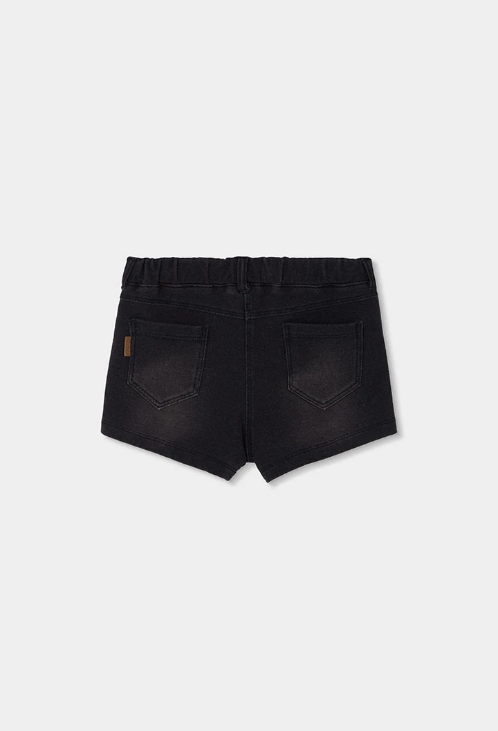 Short en molleton denim noir