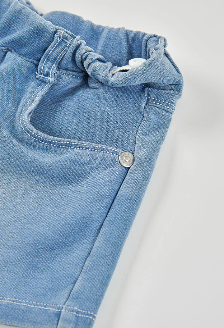 Shorts in denim felpato bleach bambina