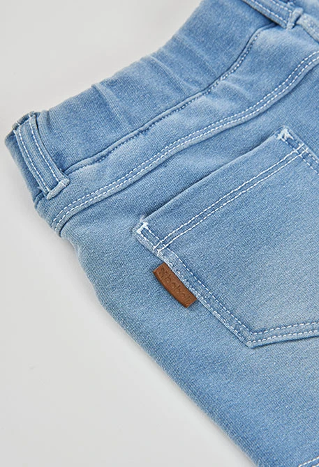 Bleach denim fleece shorts